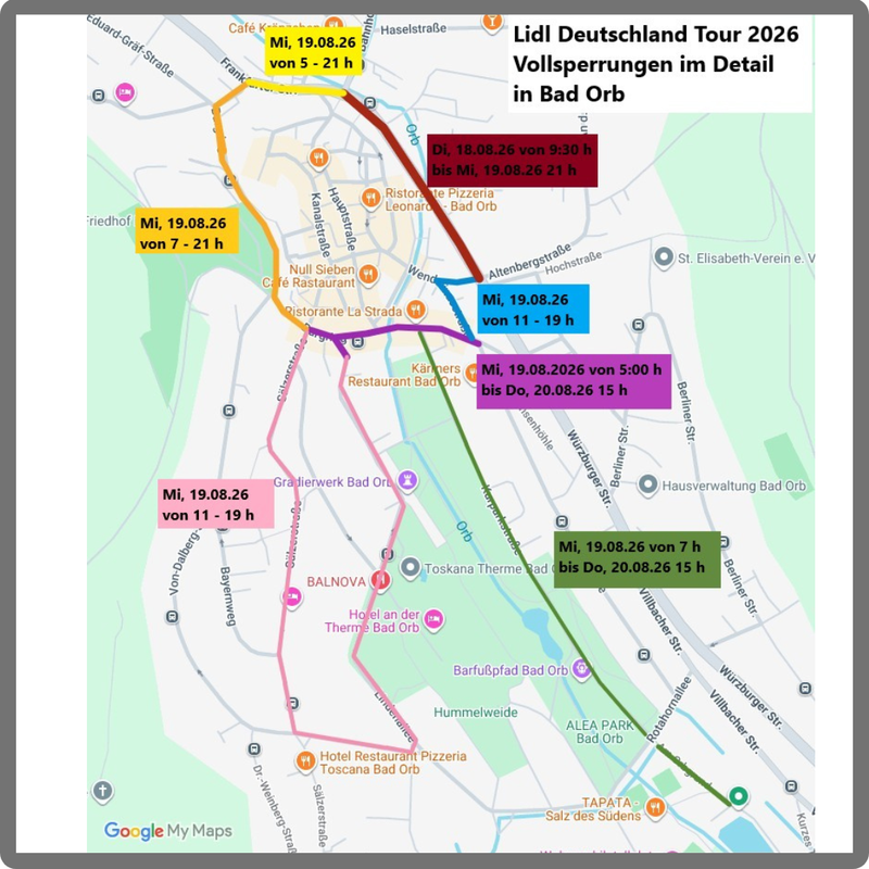 Verkehrbehinderungen vom 18.-20.08.2026